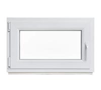 Ventana para sótano, plástico, color blanco, 80 x 55 cm, DIN derecha, triple acristalamiento