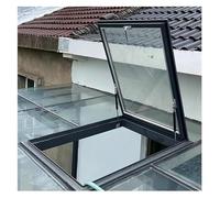 Ventana para techo de tragaluz, ventana para pozo de iluminación enterrada con vidrio de doble capa, escotilla escape para techo pequeño del ático, puerta de seguridad a ras (60 x 120 cm)