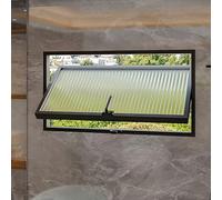Ventana pivotante de aleación de aluminio, ventana abatible con giro de 360°, diseño anti-miradas con función de ventilación y entrada de luz, para baño y cocina(Black B,50x40cm/19.7x15.7in)