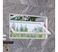 Ventana pivotante de aleación de aluminio, ventana abatible con giro de 360°, diseño anti-miradas con función de ventilación y entrada de luz, para baño y cocina(White A,85x55cm/33.5x21.6in)