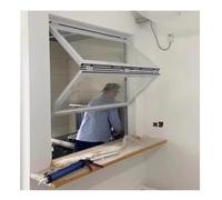 Ventana plegable a prueba de robos Folding Sliding Concession Window, Aluminum Kitchen Windows with Bottom Frame, for Coffee Shop White, WxH 76.2X104.1cm/30x41in(114.3X88.9cm(45X35in))
