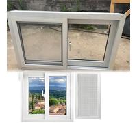 Ventana plegable a prueba de robos Slider Window for Basement, Shed Windows with Tempered Glass and Screen, Small Mobile Home for Bathroom Chicken(30x18inch)