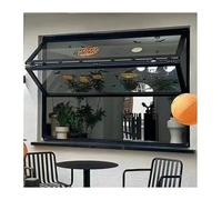 Ventana Plegable De Aleación De Aluminio, Empotrada, Vertical Con Vidrio Reforzado De 5 Mm.(Black frame_(WXH)140x100cm)