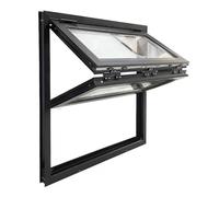 Ventana plegable de aleación de aluminio para camiones de alimentos y soportes expendedores, 86 x 112 cm, mango de bloqueo, ventana de concesión duradera para cocinas de negocios