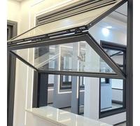 Ventana Plegable De Aluminio, Ventana Abatible Doble Hoja con Marco Inferior, Ventana De Servicio Personalizable para Food Truck, Negocio, Cafetería O Puesto De Venta(Black,WxH 16x24in/41x61cm)
