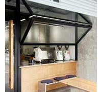 Ventana Plegable De Aluminio, Ventanas Deslizantes Plegables con Marco Inferior, Ventana Plegable De Aleación De Aluminio 85°, Ventanas De Servicio para Cafetería A Medida(Black,WxH 32x42in/81x107cm)