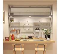 Ventana Plegable Food Truck, Ventana De Servicio Empotrada, Marco Aluminio, Vidrio Deslizante, Doble Hoja Personalizable Para Flor/café(White,WxH 40x24in/101.6x60.9cm)