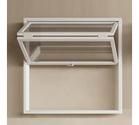 Ventana Plegable Interior de Doble Guillotina - Ventana de Concesión de Aluminio con Vidrio Reforzado. Ventana Corrediza Comercial Personalizable para Restaurante Café(White,WxH 32x40in/81.2x101.6cm)