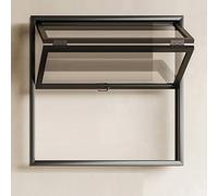 Ventana Plegable Interior de Doble Guillotina - Ventana de Concesión de Aluminio con Vidrio Reforzado. Ventana Corrediza Comercial Personalizable para Restaurante Café(Black,WxH 36x32in/91.4x81.2cm)