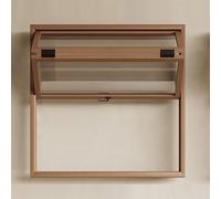 Ventana Plegable Interior de Doble Guillotina - Ventana de Concesión de Aluminio con Vidrio Reforzado. Ventana Corrediza Comercial Personalizable para Restaurante Café(Brown,WxH 48x40in/121.9x101.6cm)