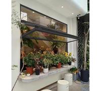 Ventana plegable para servir concesiones con vidrio y cerradura - Ventana vertical deslizante de doble marco de aluminio para camión de alimentos, soporte de expendedor, uso en cocina de negocios