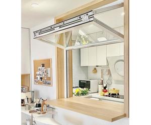Ventana plegable personalizable hacia arriba para el hogar, cafetería, tienda de conveniencia, puerta de servicio templada con asa, tamaño ideal 43 x 20 pulgadas (109 x 51 cm)