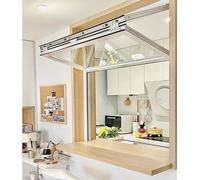 Ventana plegable personalizable hacia arriba para el hogar, cafetería y tienda de conveniencia, puerta de servicio templada con asa, tamaño ideal 47 x 20 pulgadas (119 x 51 cm)