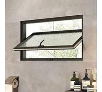 Ventana Rectangular con Eje Central Giratorio para Casas móviles, sótanos, entradas, Barcos y cobertizos (Negra, 100 * 40 cm / 39,4 * 15,7 Pulgadas).