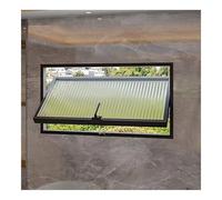 Ventana Rectangular giratoria de Vidrio para privacidad con Marco de Aluminio y burlete, 60 70 80 90 100 CM, Montaje Empotrado, Ventana para cobertizo para iluminación y ventilación (Negro,