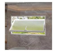 Ventana Rectangular giratoria de Vidrio para privacidad con Marco de Aluminio y burlete, 60 70 80 90 100 CM, Ventana empotrada para iluminación y ventilación (Blanco, 60X30CM/23.62X11.81IN)