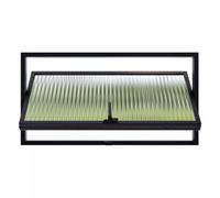 Ventana Rectangular metálica empotrada con Vidrio Estriado, Eje Central Giratorio de 360°, Ventana para cobertizo con manija y burlete (Negro, 60 x 40 cm / 23,62 x 15,79 Pulgadas)