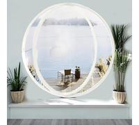 Ventana Redonda Con Rotación De 360° Alrededor Del Centro, Ventana De Aluminio Y Vidrio Con Manijas, Para Baño, Cocina, Ático, Oficina, Cafetería,White 3,100cm/39in