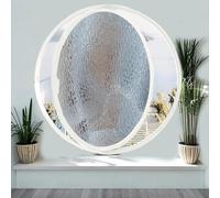 Ventana Redonda Con Rotación De 360° Alrededor Del Centro, Ventana De Aluminio Y Vidrio Con Manijas, Para Baño, Cocina, Ático, Oficina, Cafetería,White 2,70cm/27.5in