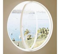 Ventana Redonda Giratoria Con Vidrio Templado, La Ventana Circular Puede Girar 360 ° Ventanas Ventilación Iluminación Aleación Aluminio Para Baño, Dormitorio, Sala Estar(White+transparent,70cm/27.5in)