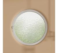 Ventana redonda giratoria de 30 cm, marco templado con película protectora solar y guantes, diseño personalizado para baño (blanco)