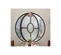Ventana Redonda giratoria de 360°, de aleación de Aluminio y Vidrio Templado, con bisagra pivotante, con manija con Cerradura, Ventana de Embudo, Ventana de Ojo de Buey para ventilación de
