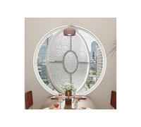 Ventana Redonda Giratoria De 360°, De Aleación De Aluminio Y Vidrio Templado, Con Bisagra Pivotante Y Manija Con Cerradura, Tipo Embudo, Para Ventilación De Baño Y Cocina.(Natural,80cm)