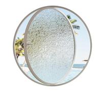 Ventana redonda giratoria de 360° - Marco de aluminio de vidrio templado de 5 mm - Ajustable de 40 a 100cm - Diseño giratorio liso - Ajuste universal para casa, café, soporte de comida (blanco, 35 cm)