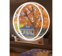 Ventana Redonda giratoria de 360°, Montaje Empotrado, aleación de Aluminio, Vidrio Templado Giratorio, reemplazo de Ventana para ático, Dormitorio, Cocina, Blanco, 3,30 cm/11,8 Pulgadas
