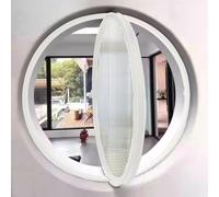 Ventana Redonda Giratoria De Aleación De Aluminio, Ventana De Ojo De Buey De Vidrio Templado con Manija para Decoración De Pared, Ventana Abatible para Cocina Y Hogar., White 1, 100cm/39in
