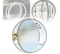 Ventana redonda giratoria de cristal templado de 360°, aleación de aluminio, ideal para baño, dormitorio, sala de estar, negro, 90 cm