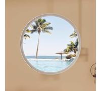 Ventana Redonda Giratoria De Cristal, Ventanas Decorativas Ventiladas Giratoria 360°, Ventana De Repuesto Con Manija, Para Baño, Dormitorio, Cocina Y Hogar(White,50cm/19.7in)