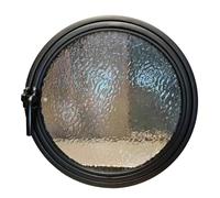 Ventana Redonda giratoria de Vidrio para privacidad con Marco de Aluminio y burlete, 40 50 60 70 80 90 100 CM, Ventana empotrada para iluminación y ventilación (Negro, 90 cm/35,4 Pulgadas)