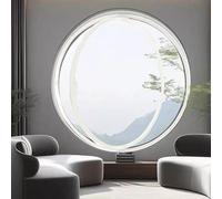 Ventana Redonda giratoria empotrada de aleación de Aluminio, rotación de 360° con Vidrio Templado y manijas, ventilación como reemplazo para Sala de Estar, Oficina, cafetería, Blanca 3100 cm