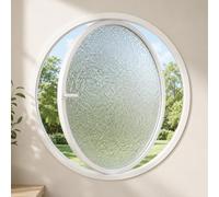 Ventana Redonda Rotación de 360°, Ojo de Buey con Asa Ventilado, Ventana Pivotante Aleación de Aluminio + Vidrio Templado, Decorativo para Áticos Baños Pasillos(White A,75 CM/29.5 in)