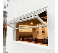 Ventana Servicio Plegable Aleación Aluminio, Ventana Corrediza Vertical Para Concesiones, Ventanas Hoja Plegables Expendedoras, Ventanas Corredizas Superiores Inferiores Apertura 85°(White,110x70 cm)