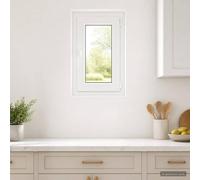 Ventana sótano 40 x 80 cm de PVC y cristal | Apertura oscilatoria, marco multicámara, junta, uso residencial y utilitario, mantenimiento de esponja