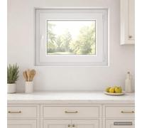 Ventana sótano 75 x 50 cm de PVC y cristal | Apertura oscilatoria, marco multicámara, junta, mantenimiento simple, uso residencial