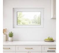 Ventana sótano PVC y cristal 90 x 55 cm Apertura oscilante | Marco multicámara, junta, instalación sótano, uso residencial, mantenimiento de paño húmedo