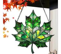 Ventana Sun Catchers - Acrílico de 3,94 pulgadas | Hojas de arce Stained Glass | Sun Catcher Window Ornament, Decorative Wall Art for Balconies Yard Garden Bedroom Greenhouses Windowsill