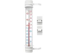 Ventana Termómetro Exterior con pegamento de 45 °C hasta + 50 °C analógico 29 cm de largo (marrón)