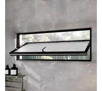 Ventana Ventana de Cobertizo Giratoria de 360° con Vidrio Templado. Ventana de Aluminio con Manilla Giratoria para Baños, Jardines y Casas de Juegos(Black,38x22in/95x55cm)
