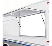 Ventana Ventana de Servicio para Food Trucks de Aleación de Aluminio, Ventanas Corredizas para Puestos de Comida con Manija y Barra de Soporte, Ventana de Servicio(14x20in/35x50cm)