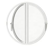 Ventana Ventana Redonda De Doble Apertura, Ventana De Ventilación Interior De Repuesto Personalizada Con Manija, Ventana De Vidrio Templado Para Cobertizo De Montaje Empotrado(White,51 cm/20.1 in)