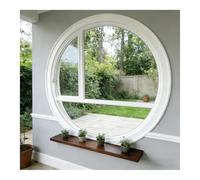 Ventana Ventana Redonda De Vidrio Templado, Ventana De Cobertizo De Aleación De Aluminio De Montaje Empotrado, Ventanas De Ventilación De Iluminación Personalizables Con Manijas(White,84 cm/33.1 in)