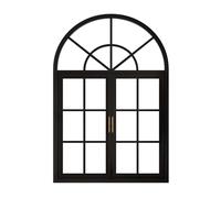 Ventanas abatibles, marcos arqueados tipo pared, ventanas francesas arqueadas for comedores y cocinas en cafeterías y floristerías.(Jet black,31.2X46.8in/80X120CM)