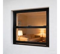 Ventanas Aluminio Ventanas de Reemplazo para Sótanos Montaje Empotrado Aleación De Aluminio Arriba Y Abajo Ventana Corrediza Para Graneros casas De Juegos gallineros(Black,70X70CM)