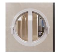 Ventanas Batientes Ventana Redonda Con Marco De Aluminio, Ventana Abatible De Vidrio Templado, Ventana De Ventilación De Repuesto, Ventana De Ático Para Decoración De Hogar Y Tienda(White,60cm/23.63in