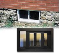 Ventanas correderas para reemplazo del hogar, aluminio negro, diseño deslizante horizontal con pantalla para sótano y gallinero
