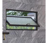 Ventanas Correderas Ventana Ventilada Decorativa con Vidrio Anti-mirones, Ventanas Giratorias de 360 grados, Contraventana Doméstica para Cobertizo Garaje y Baño(Black,80x70cm/31.5x27.6in)